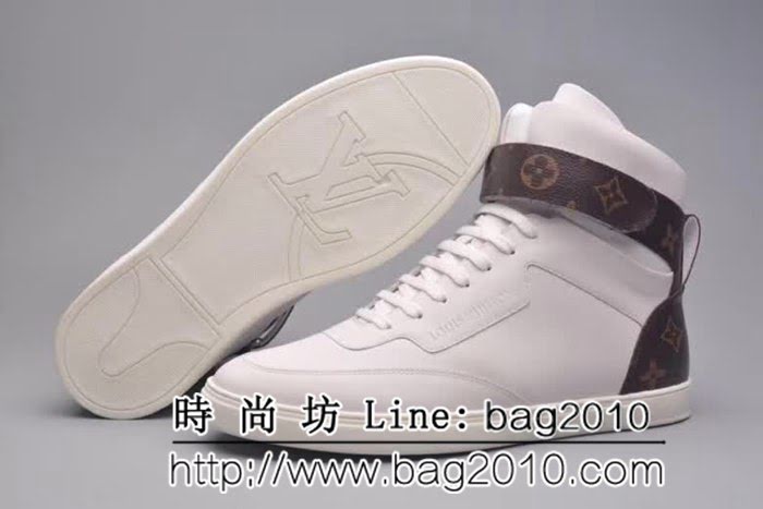 路易威登LV 高端狠貨 原版絲綢皮時尚休閒運動高幫男鞋 8FX2052